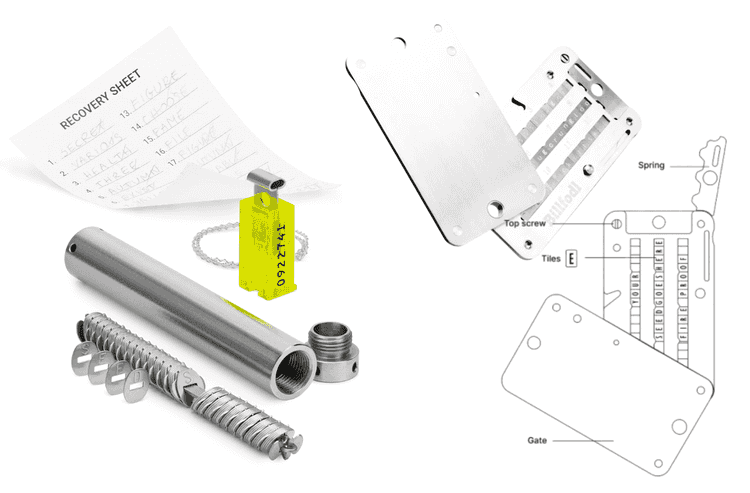 image of Cryptosteel and Billfodl as metal recovery tools.