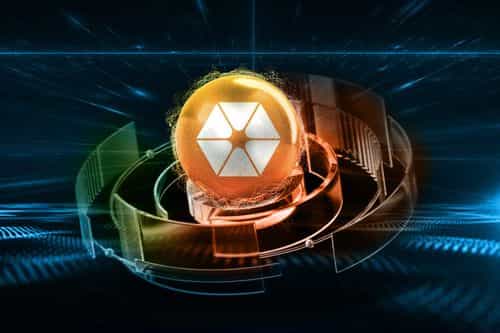 Citrea logo at the center of a dark space-like background, surrounded by curved, glassy, translucent walls forming a protective, futuristic enclosure.