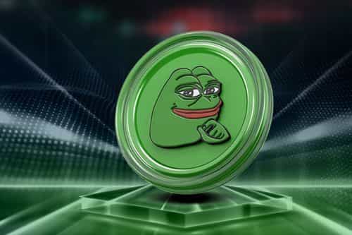 Pepe memecoin is centered in a stadium